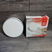 Светильник на потолок круг  LED AVT-ROUND SILVER Pure White 18W 5000K (Белый)